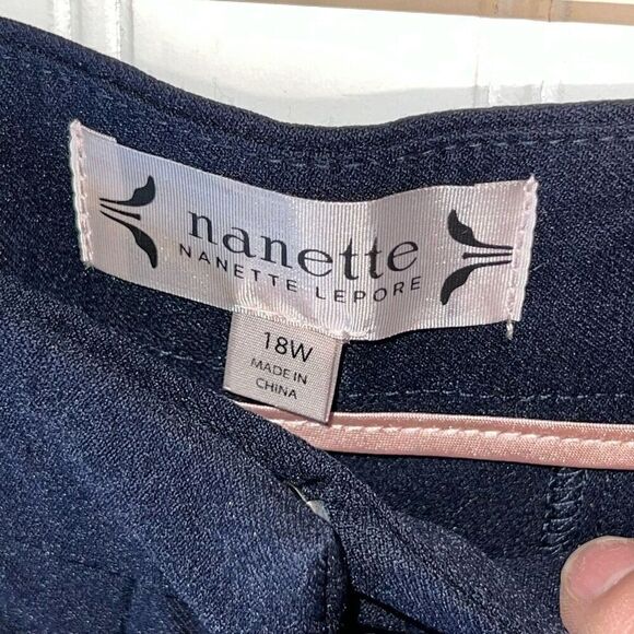 Nanette by Nanette Lepore Trouser Pants Women 18W Navy Blue Stretch Classic - Picture 8 of 9